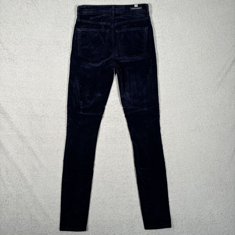 Citizens Of Humanity Rocket High Rise Skinny Pants Navy Blue Velvet Jeans Sz 25 - Picture 9 of 13
